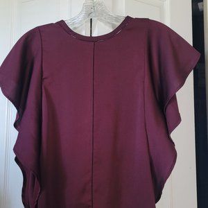 Sleeveless Maroon Burgundy Shirt Top Blouse